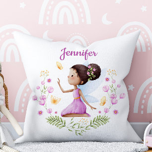 Custom Name Whimsical Nursery Fairy Pillow