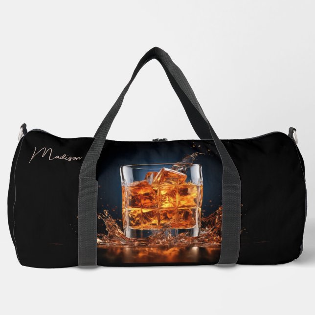 Custom Name Whiskey On The Rocks Duffle Bag (Front)