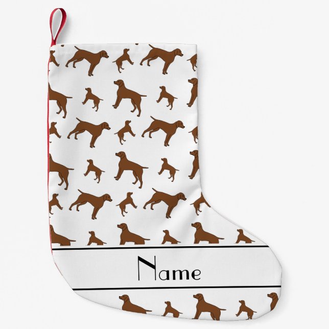 Custom name white German shorthaired pointer dogs Small Christmas Stocking (Front)