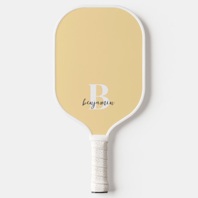 Custom Name White Monogram Pickleball Paddle (Front)