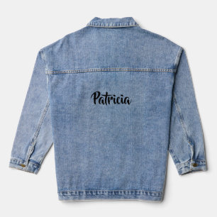 Custom name white plain denim jacket