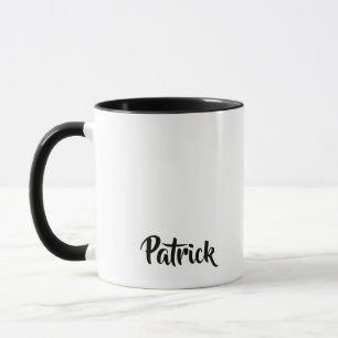 Custom name white plain mug