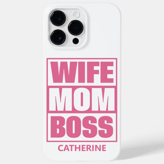 Custom Name Wife - Mom - Boss Case-Mate iPhone Case (Back)