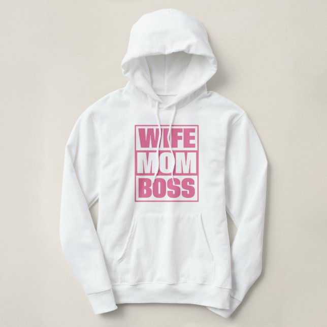 Custom Name Wife - Mom - Boss Hoodie (Design Front)