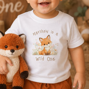 Custom Name Wild One 1st Birthday Baby Boys Shirt