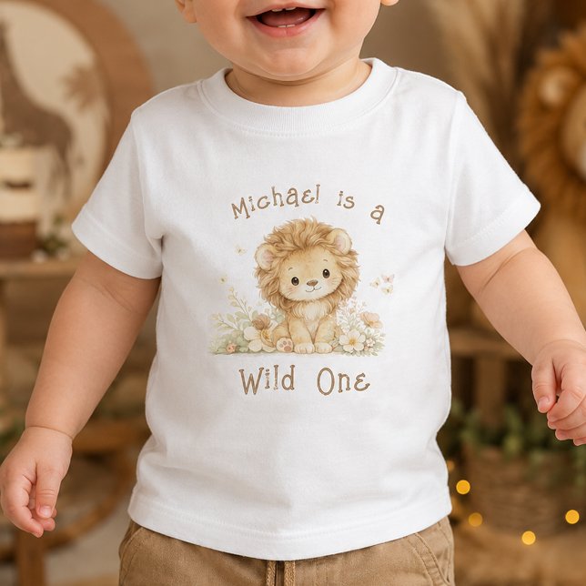 Custom Name Wild One First Birthday Baby Boy Shirt (Creator Uploaded)