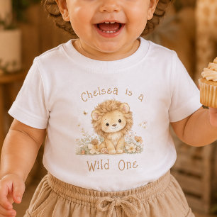 Custom Name Wild One First Birthday Baby T-Shirt