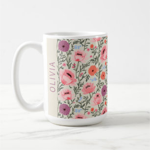 Custom Name Wildflower Floral Cottagecore Personal Coffee Mug