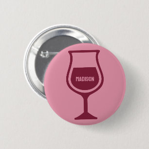 Custom Name Wine Glass 2 Inch Round Button