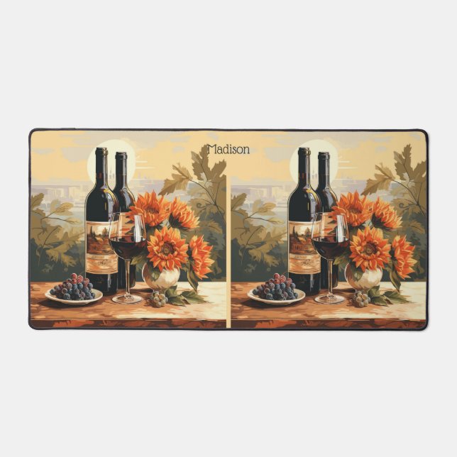 Custom Name Wine Lover's Desk Mat (Front)