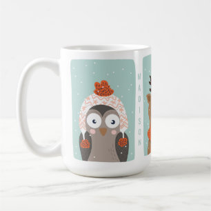 Custom name Winter Animals mug 2/2