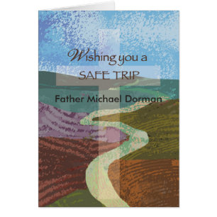 Custom Name Wish Safe Trip, Bishop, Religious Cros