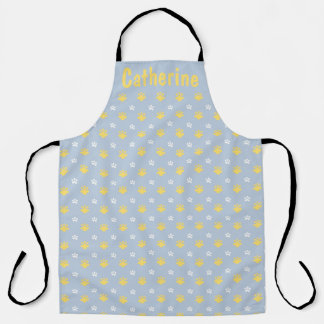 Custom Name with Adorable Little Paws Pattern Apron