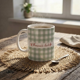 Custom Name with Cute Gingham Pattern Mug for Dad