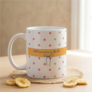 Custom Name with Retro Colour Dots Pattern Mug