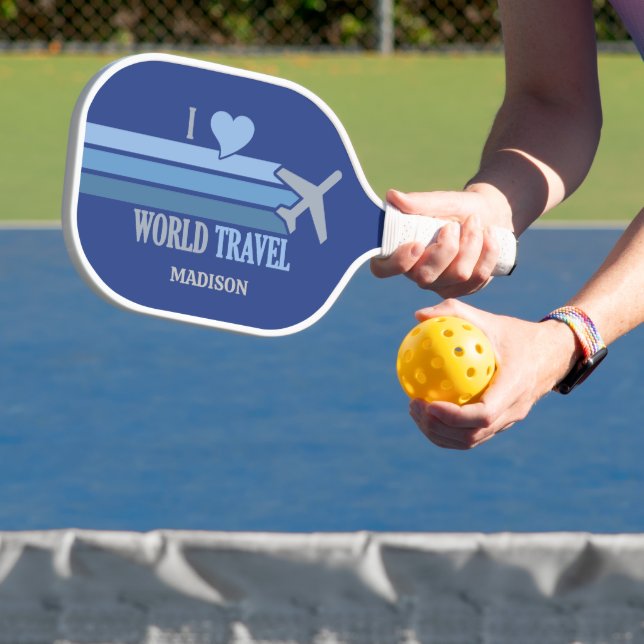 Custom Name World Travel Pickleball Paddle (Insitu)