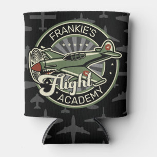 Custom NAME WWII Military Fighter War Plane Retro Can Cooler