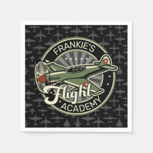 Custom NAME WWII Military Fighter War Plane Retro Napkin