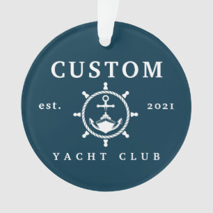 Custom Name Yacht Ornament, Custom Yacht Decor Ornament