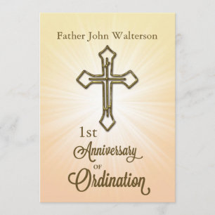 Custom Name & Year, 1st Anniversary of Ordination Invitation