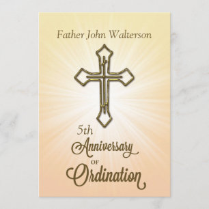 Custom Name & Year, 5th, Anniversary of Ordination Invitation