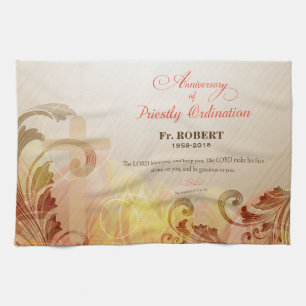 Custom Name & Year, 60th Priestly Ordination Kitchen Towel