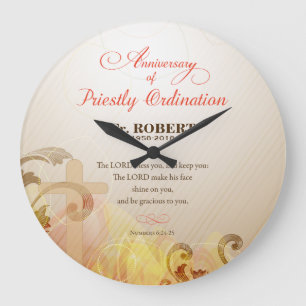 Custom Name & Year, 60th Priestly Ordination Large Clock