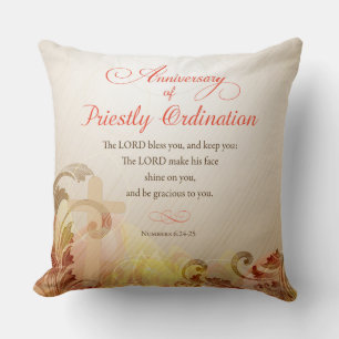 Custom Name & Year, 60th Priestly Ordination Throw Pillow