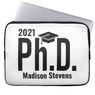 Custom name, year & colour Ph.D. laptop sleeves