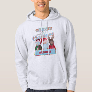 Custom Name Year Matching Santa Family Christmas Hoodie
