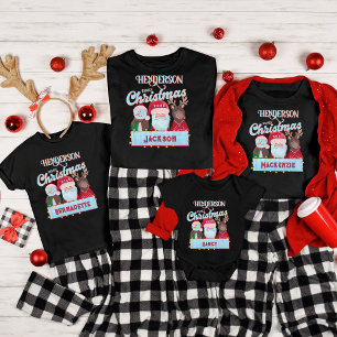 Custom Name Year Matching Santa Family Christmas T-Shirt