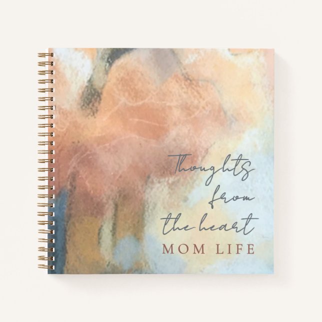Custom Name Year Mom Life Watercolor Motherhood  Notebook (Front)