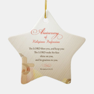 Custom Name & Year Nun, 60th Anniversary Religious Ceramic Ornament