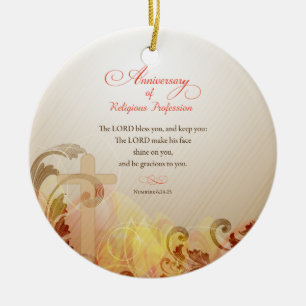 Custom Name & Year Nun, 60th Anniversary Religious Ceramic Ornament