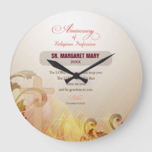 Custom Name & Year Nun, 60th Anniversary Religious Large Clock