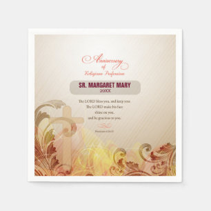 Custom Name & Year Nun, 60th Anniversary Religious Napkin