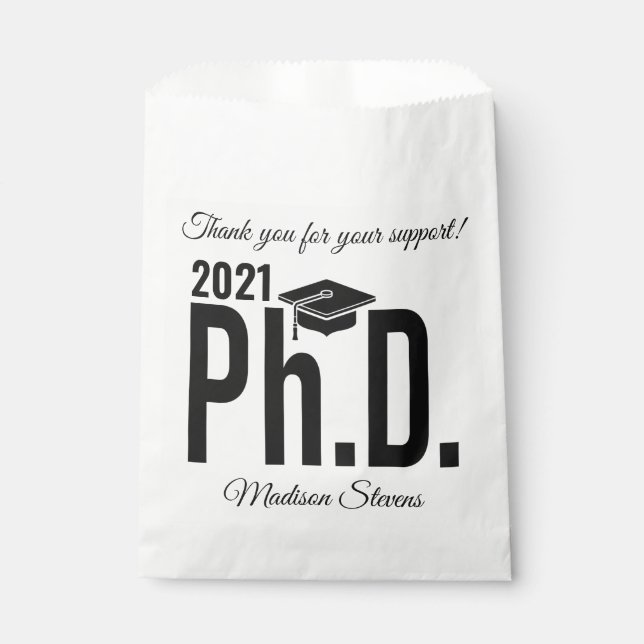 Custom name & year Ph.D. Favour Bag (Front)