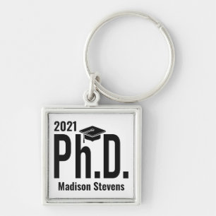 Custom name & year Ph.D. Keychain