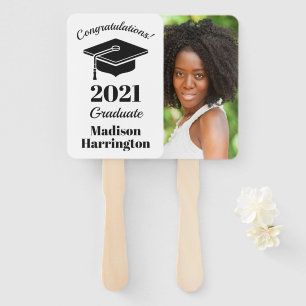 Custom name, year & photo Graduation fan set