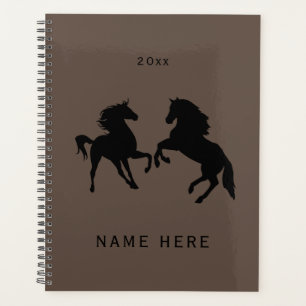 Custom Name Year Planner Horses Pair - Your Colour
