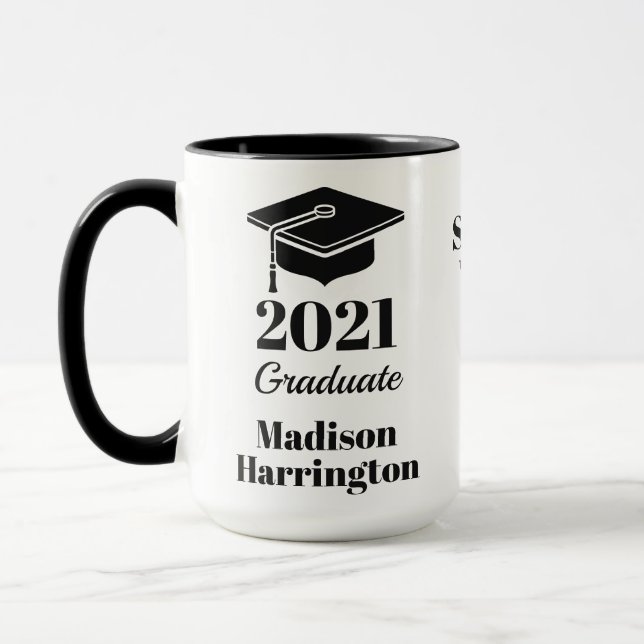 Custom name, year, text Graduation mug (Left)