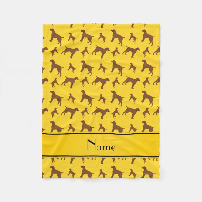 Custom name yellow German shorthaired pointer dogs Fleece Blanket (Front)