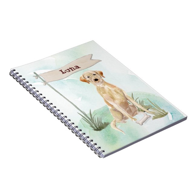 Custom Name Yellow Lab Pet Dog Notebook (Right Side)