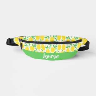 Custom name yellow lemon fruit pattern fanny pack