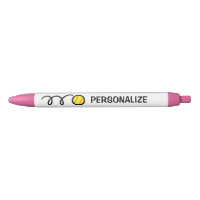 Custom name yellow softball sports logo pen