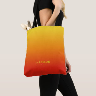 Custom name Yellow to Red Gradient bags