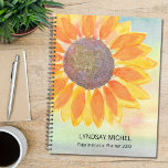 Custom Name Yoga Instructor Planner 2023<br><div class="desc">This modern botanical Yoga Instructor Planner is decorated with a yellow sunflower on a watercolor background.
Easily customizable.
Use the Design Tool to change the text size,  style,  or colour.
As we create our artwork you won't find this exact image from other designers.
Original Watercolor © Michele Davies.</div>