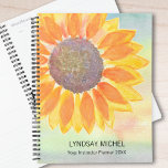 Custom Name Yoga Instructor Planner 2023<br><div class="desc">This modern botanical Yoga Instructor Planner is decorated with a yellow sunflower on a watercolor background.
Easily customizable.
Use the Design Tool to change the text size,  style,  or colour.
As we create our artwork you won't find this exact image from other designers.
Original Watercolor © Michele Davies.</div>