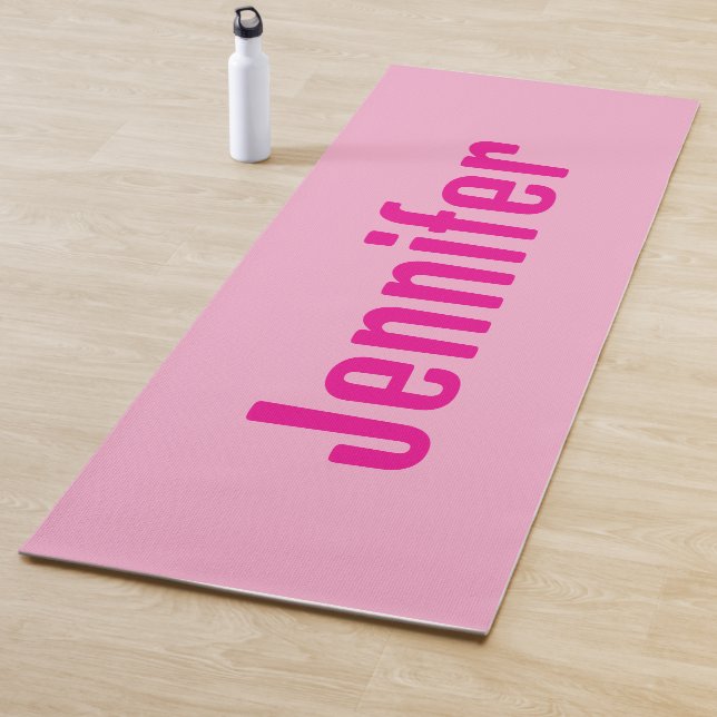 Custom Name Yoga Mat – Pink & Magenta Personalized (In Situ)