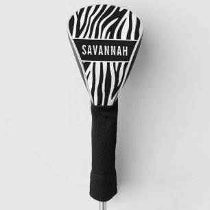Custom Name Zebra Animal Print Pattern Classic Golf Head Cover
